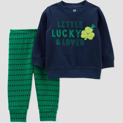 Baby Boys' 2pc 'Little Lucky and Loved' Top and Bottom Set - Just One You® made by carter's Green/Bl | Target