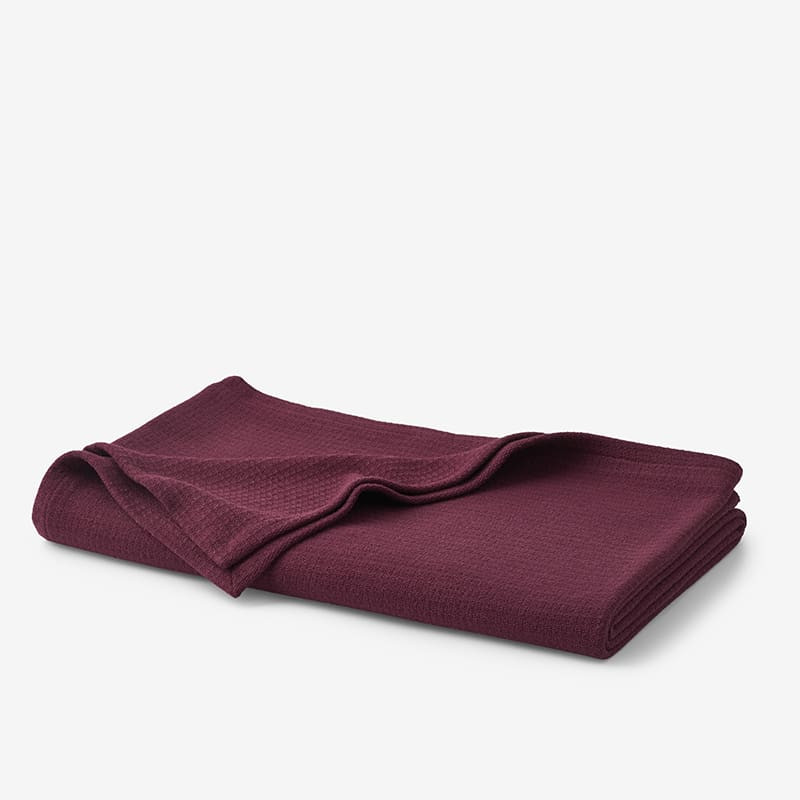Cotton Weave Blanket - Merlot, Queen | The Company Store