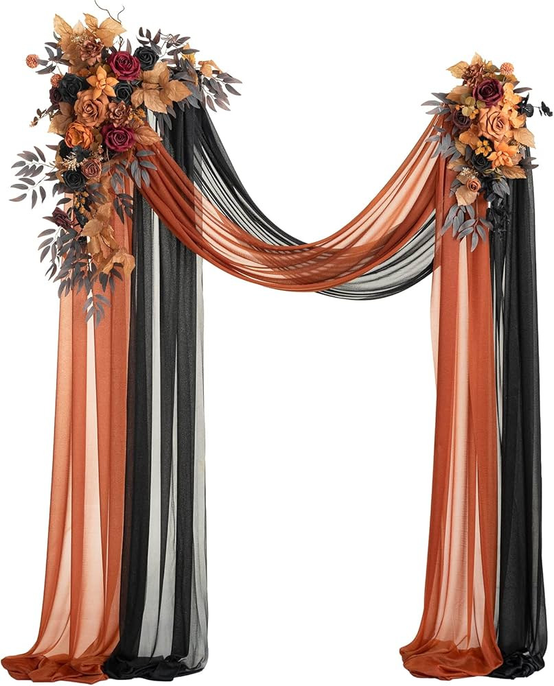 Amazon.com: Ling's Moment Halloween Hanging Wedding Arch Flowers Kit (Pack of 4) 2pcs Arbor Artif... | Amazon (US)