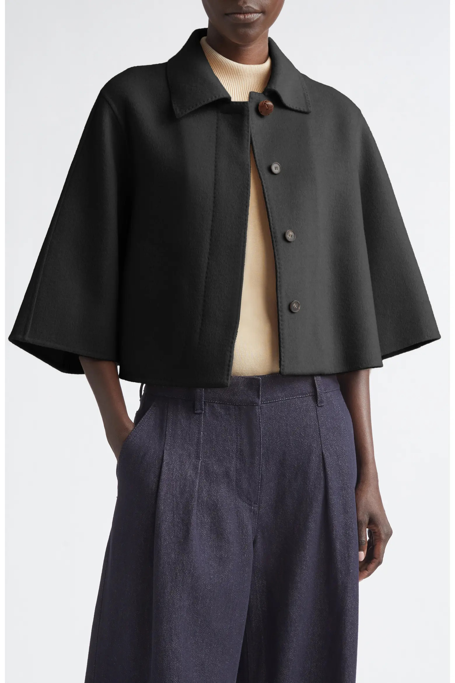 Double Face Wool & Cashmere Crop Jacket (Women) | Nordstrom | Nordstrom