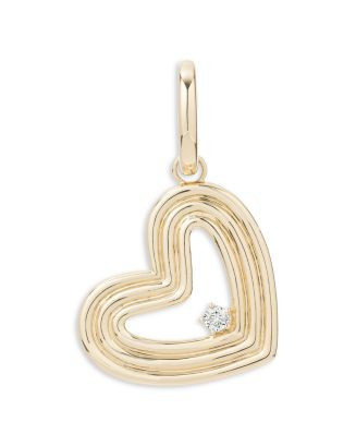 14K Yellow Gold Groovy Diamond Heart Pendant | Bloomingdale's (US)