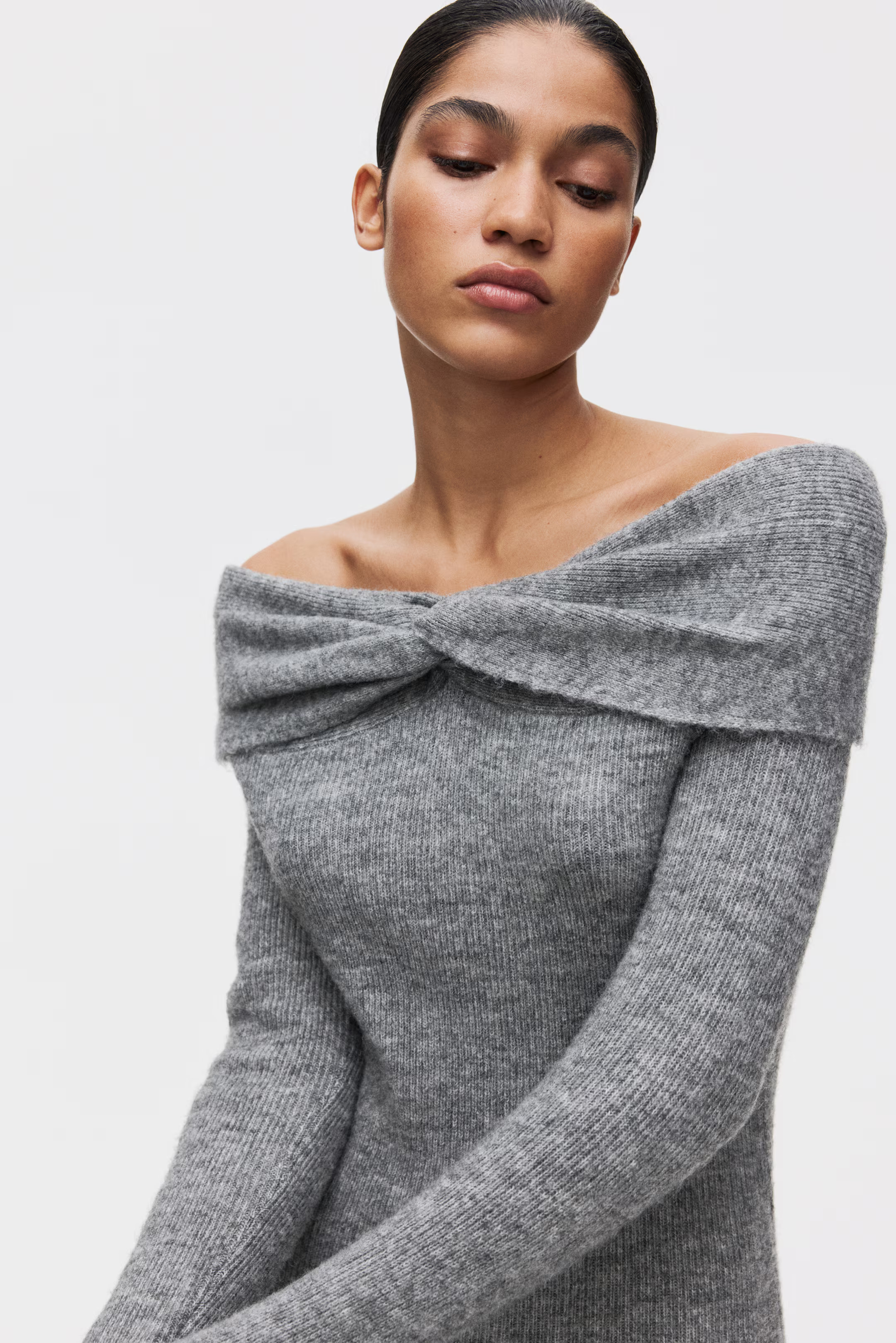 Fine-Knit Off-the-Shoulder Dress | H&M (US + CA)
