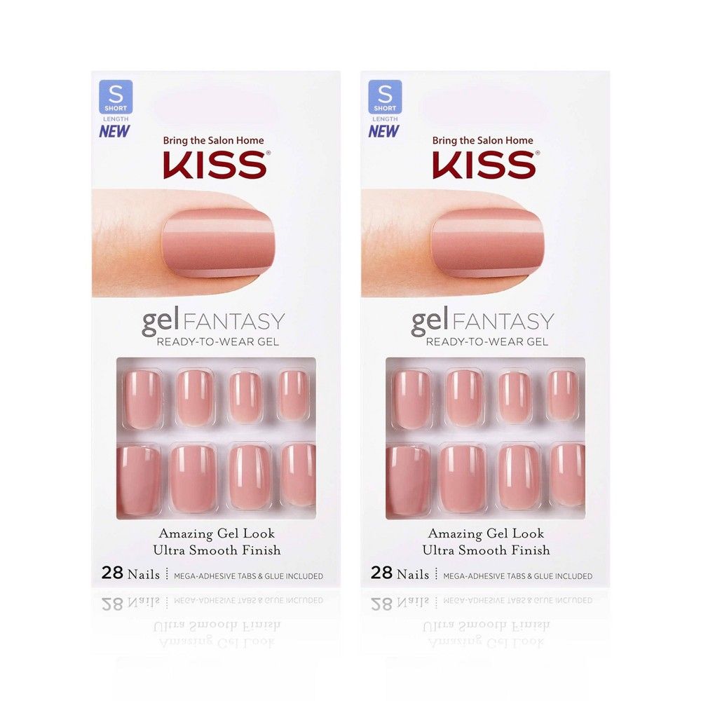 Kiss Gel Fantasy False Nails Pink Beige - 56ct | Target