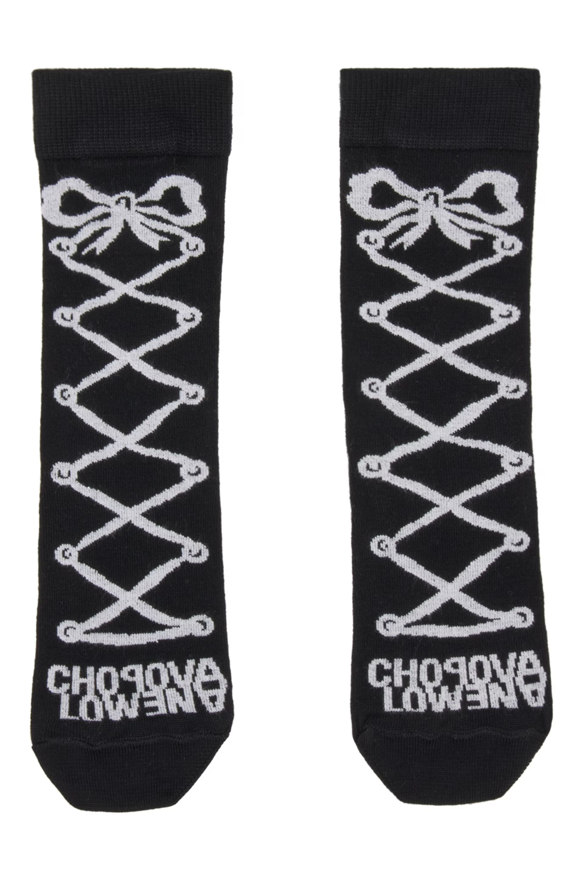 Chopova Lowena - Black Lace Up Socks | SSENSE