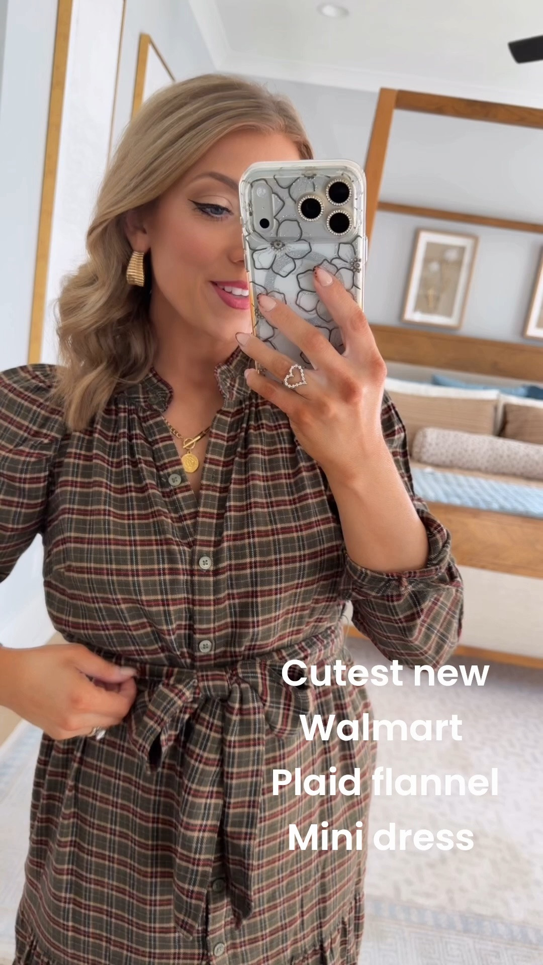 This new Walmart dress is giving all the pretty fall vibes! 🤎🍂 The plaid print, puff sleeves, tie waist + ruffle hem make it look so much more expensive than it is. Paired it with neutral knee-high boots for the cutest easy fall outfit! Such a good Walmart fashion find for family photos, Thanksgiving or any fall event. ✨

#walmartfashion #walmartfinds #walmartstyle #walmartdress #fallfashion #falloutfit #affordablefashion #plaidDress #womensfashion