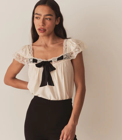 D�?EN Anaya Top -- Candlelight - Size - L Silk Feminine Victorian | DOEN