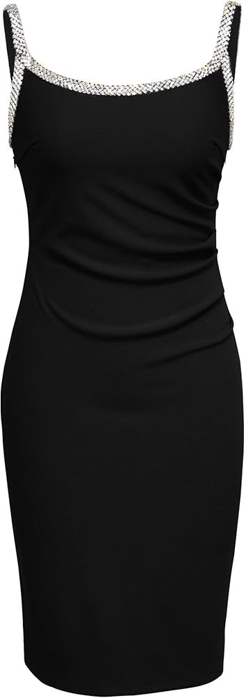 Newshows Womens 2025 Stretch Wrinkle-Free Cocktail Dresses Ruched Bodycon Sparkly Glitter Rhinest... | Amazon (US)