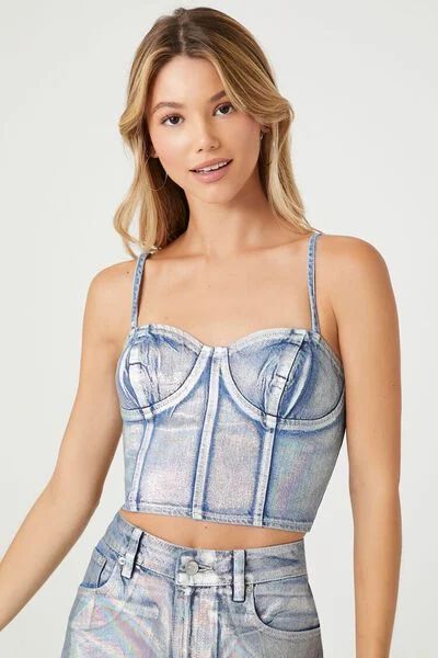 Denim Sweetheart Cropped Cami | Forever 21 | Forever 21 (US)