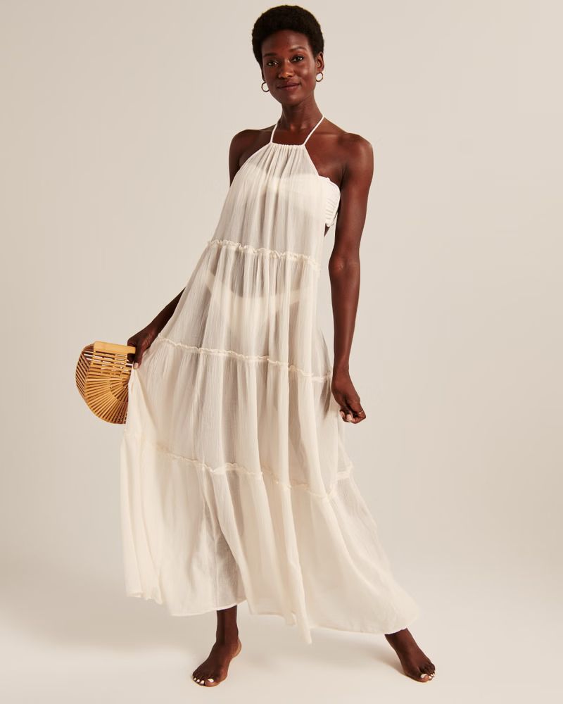 Sheer High-Neck Trapeze Coverup | Abercrombie & Fitch (US)
