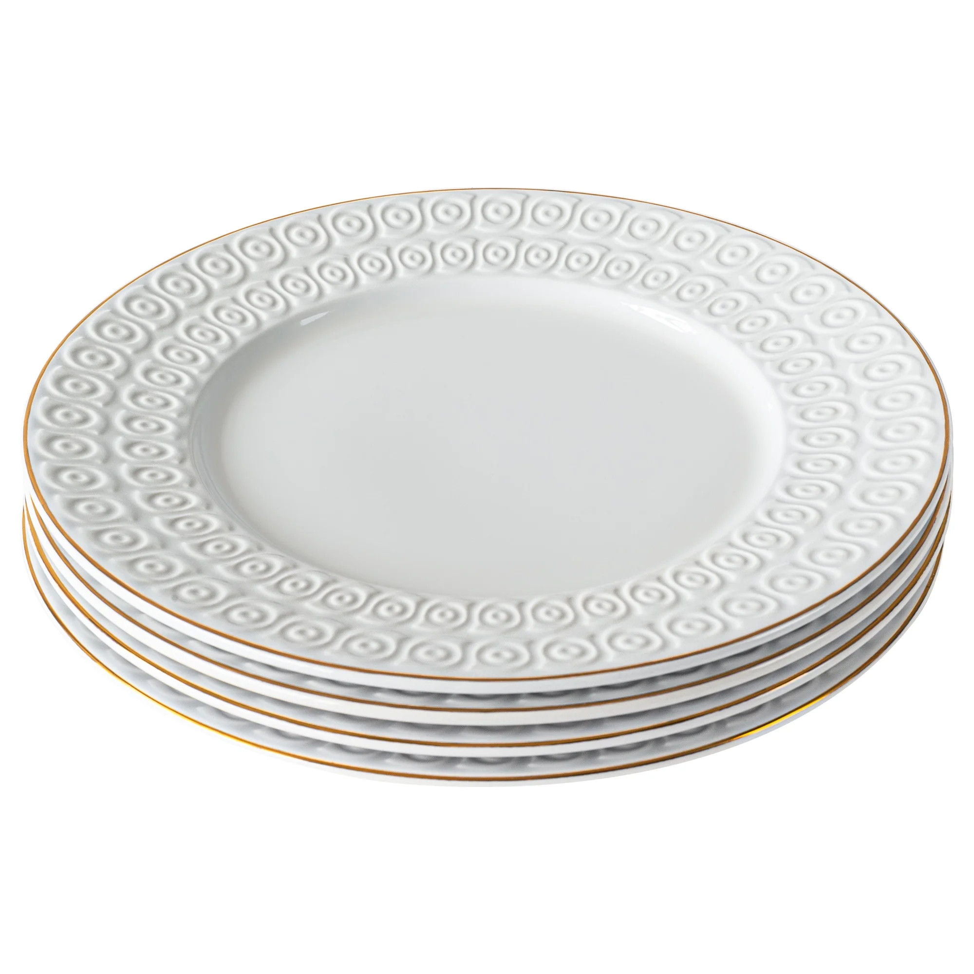 Sofia Home 4 Pack White Stoneware Dinner Plates By Sofia Vergara - Walmart.com | Walmart (US)