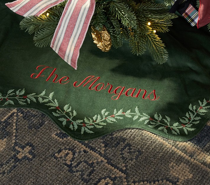 Chris Loves Julia Scallop Velvet Tree Skirt | Pottery Barn Kids