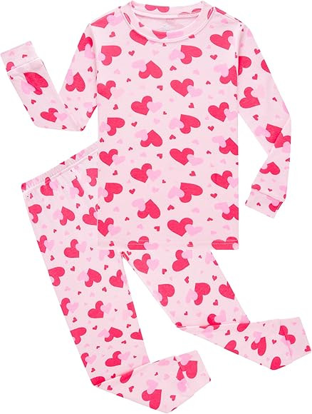 KikizYe Little Big Girls Pajamas Set Long Sleeve PJs 100% Cotton Pyjamas | Amazon (US)