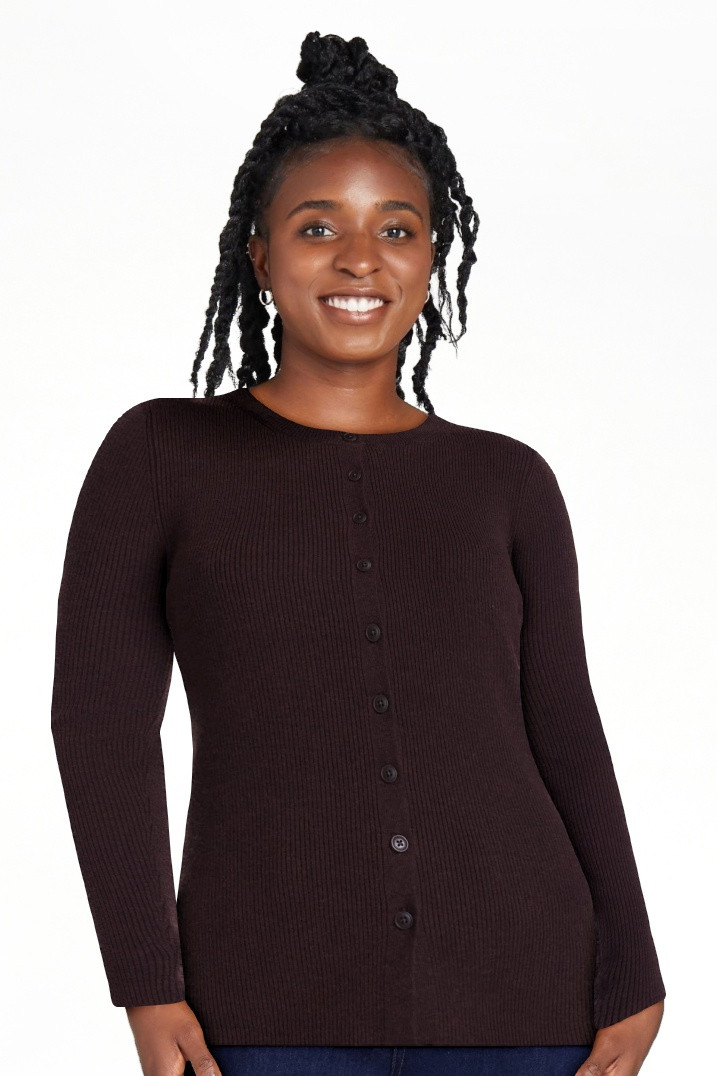 Scenario Women's and Women's Plus Ribbed Crewneck Cardigan Sweater, Lightweight, Sizes XS-4X | Walmart (US)