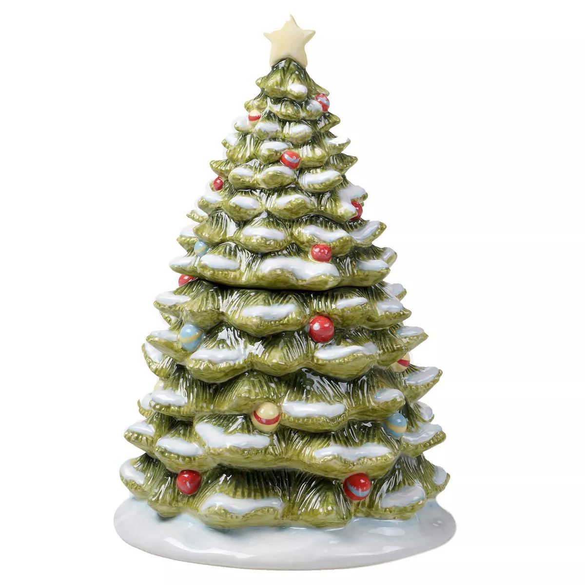 64oz Earthenware Evergreen Christmas Cookie Jar - Certified International | Target