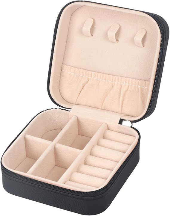 MFXIP Travel Jewelry Case Small Jewelry Box Jewelry Organizer Storage Case Portable PU Leather Mi... | Amazon (US)