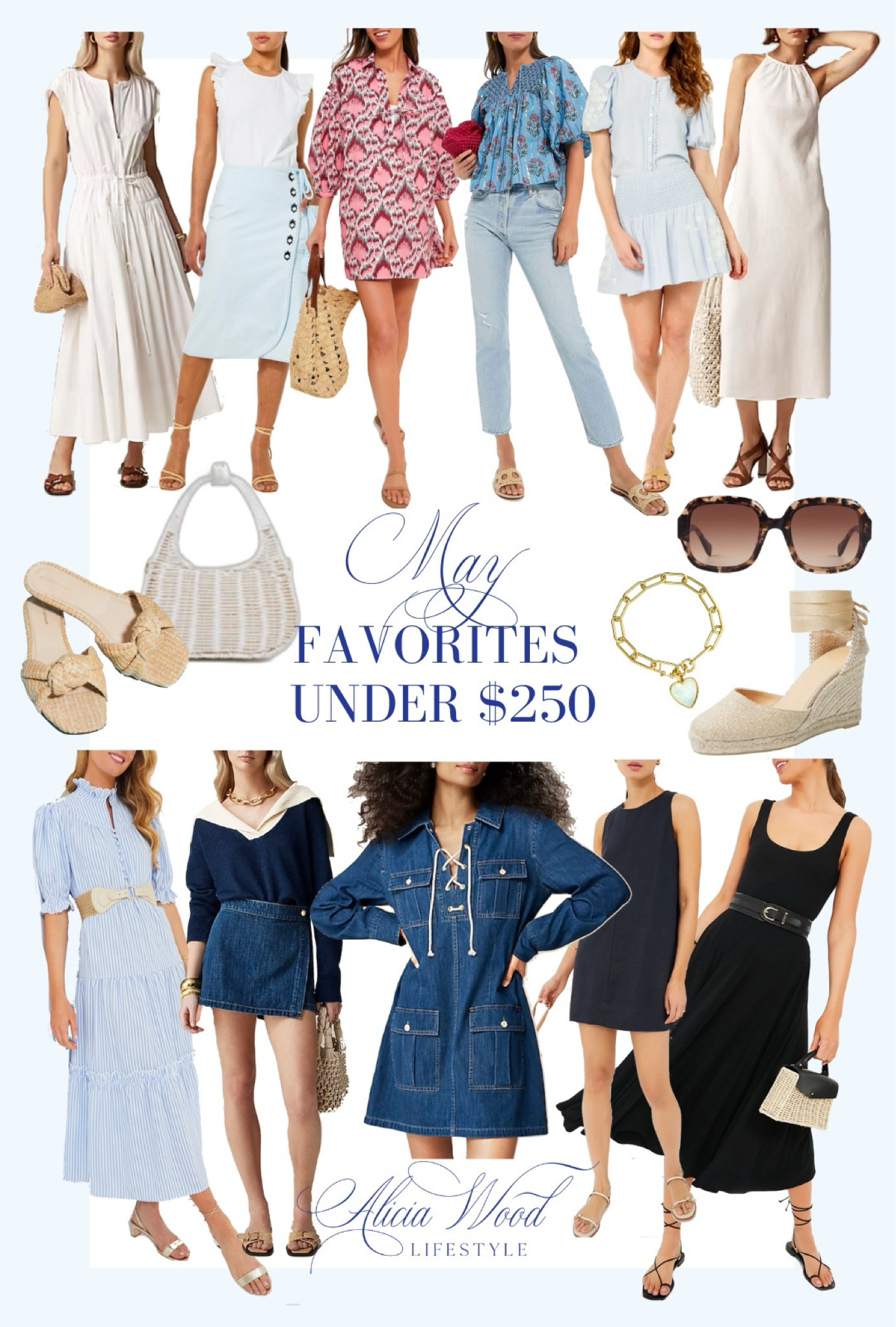 May Favorites under $250!

Tortoise sunglasses
Gold link bracelet with heart charm
Raffia slides
Espadrilles with woven wedge 
Black midi dress 
Blue Ikat blouse
Red and pink cover up 
Black short dress
White midi dress 
Linen halter midi dress in ivory
Denim dress with nautical detail
Denim skort
I’ve blue linen blouse
Cotton slub skirt in pale blue
White wicker bag 


#LTKOver40 #LTKSeasonal #LTKStyleTip