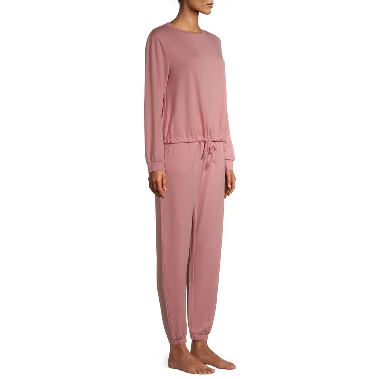 Lissome Women's and Women's Plus L/S French Terry 2-Piece PJ Set - Walmart.com | Walmart (US)