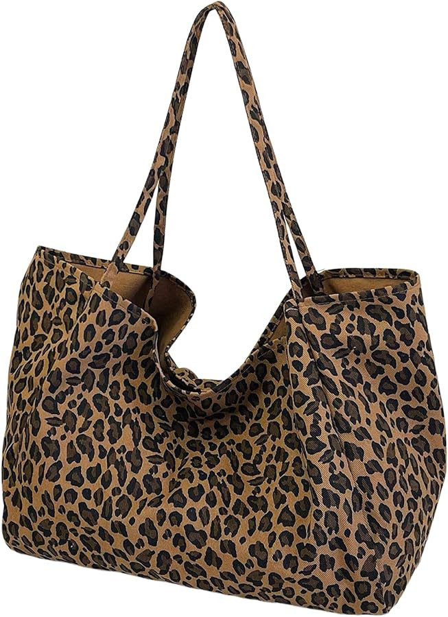 MakeMeChic Women's Leopard Tote Bag Cheetah Oversize Shoulder Bag Weekender Bag | Amazon (US)