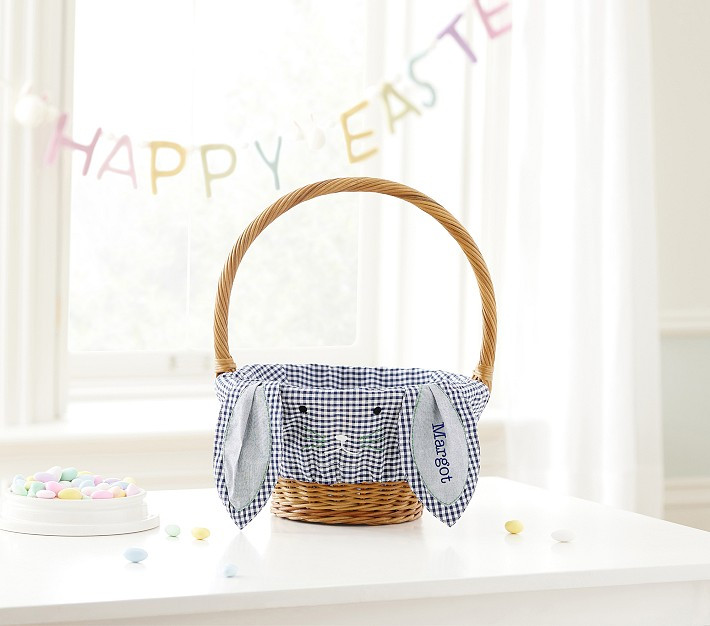 Gingham Bunny Face Easter Basket Liners | Pottery Barn Kids