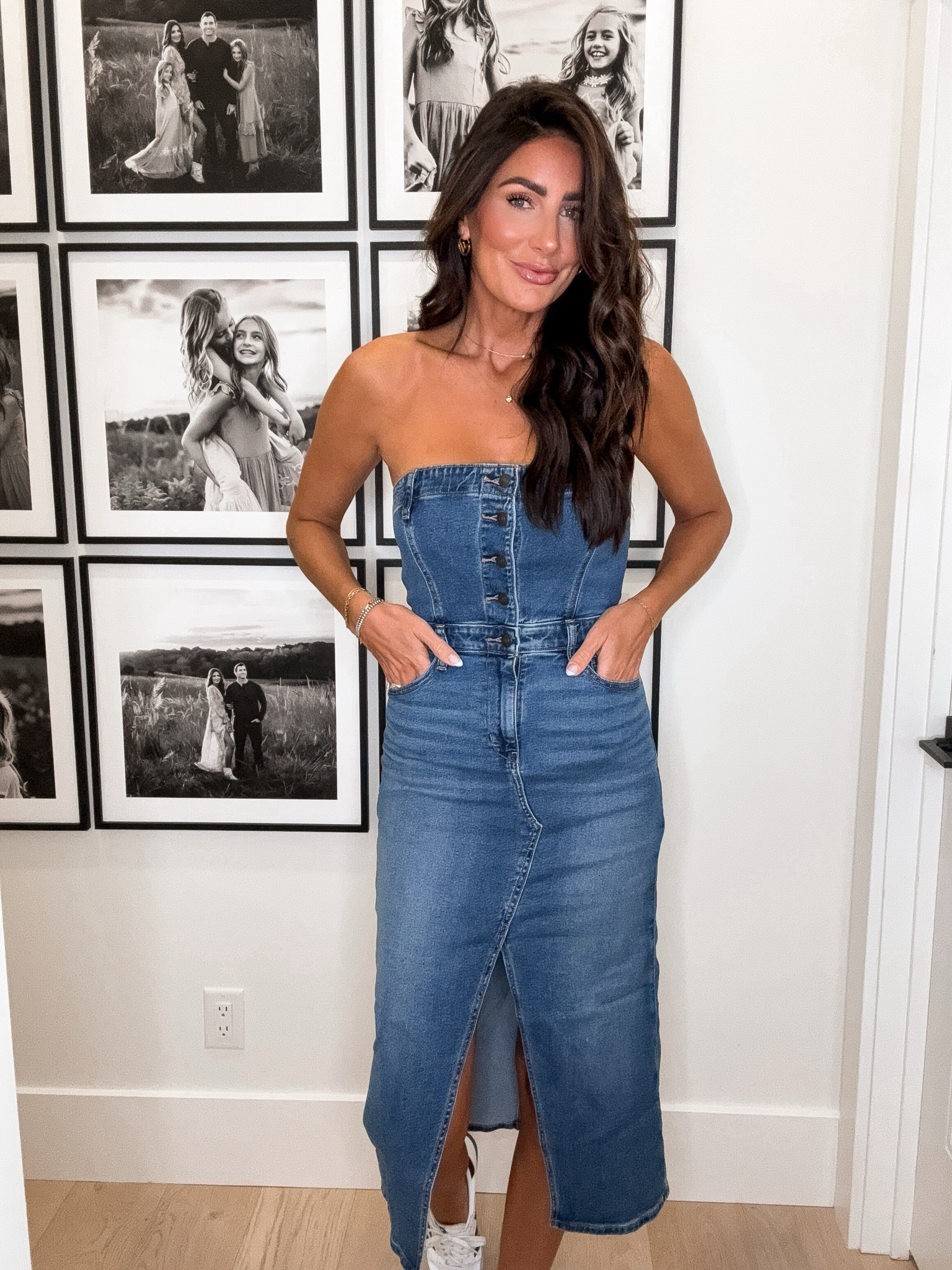 white christmas dresses Denim Darling Tube Top | Simply Me Boutique main image 1