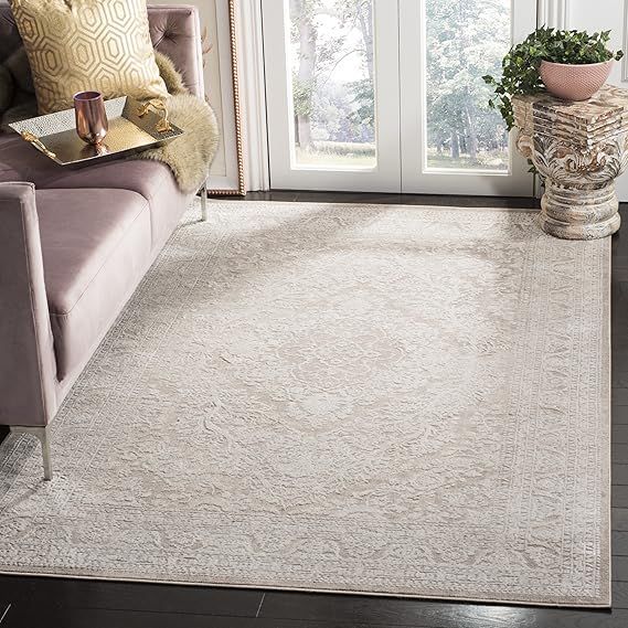 SAFAVIEH Reflection Collection Area Rug - 8' x 10', Beige & Cream, Boho Tribal Distressed Design,... | Amazon (US)