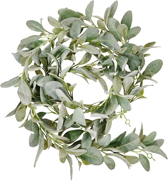 Multi Candy Artificial Flocked Lambs Ear Garland ,Soft Faux Vine Greenery, Farmhouse Mantle Decor... | Amazon (US)