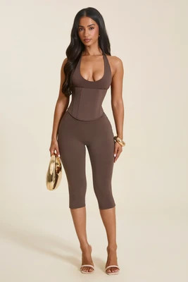 The Sandra Capri Jumpsuit in Brown | Mars The Label