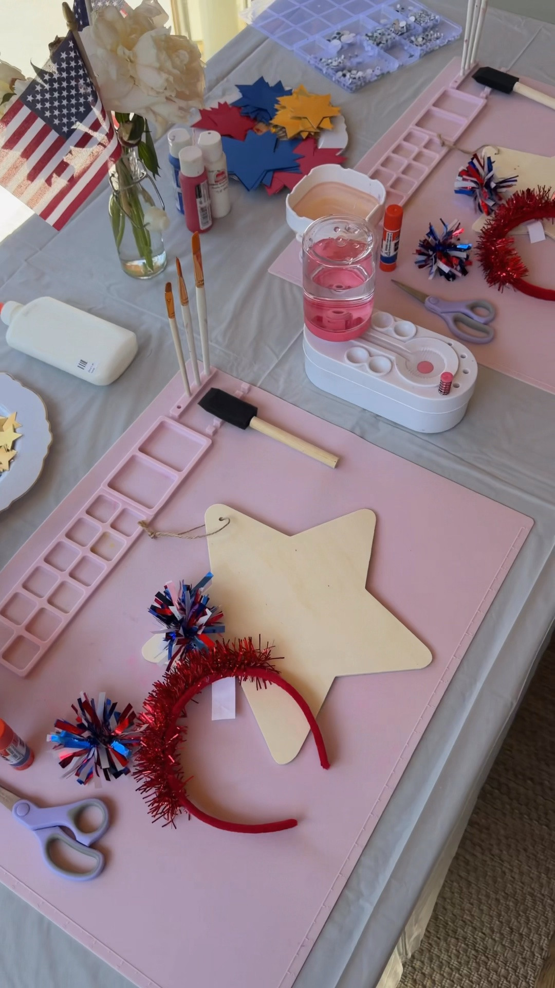 SUMMER MOMMY CAMP July 4th craft ideas!

Craft mat, brush cleaner, paint brushes, paint markers, paint, googly eyes, Flag picks, cardstock paper, cups, outdoor furniture, art supplies

#LTKsummer #LTKhome #LTKfestival