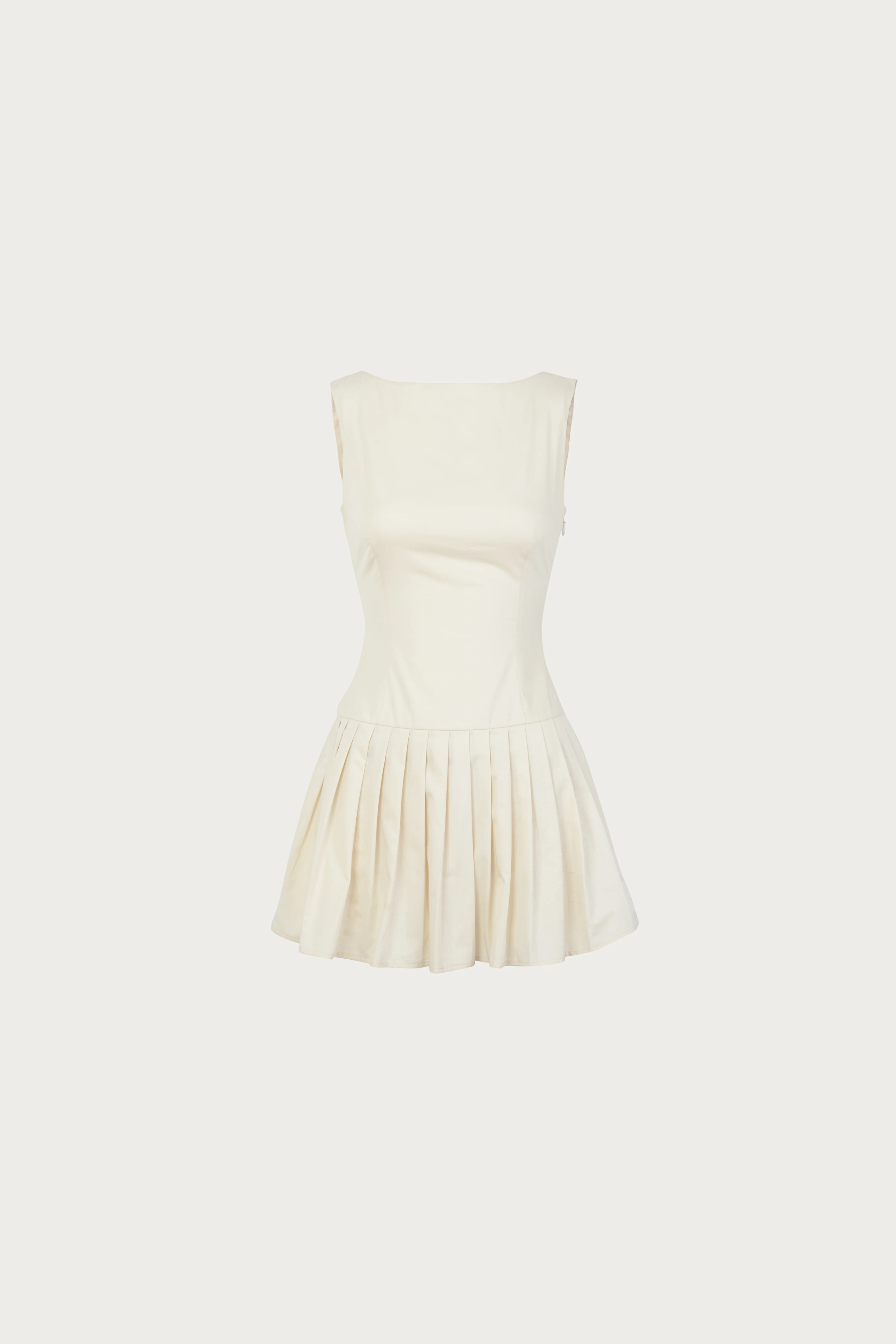 Poplin Mini Dress (Cream) | SAME