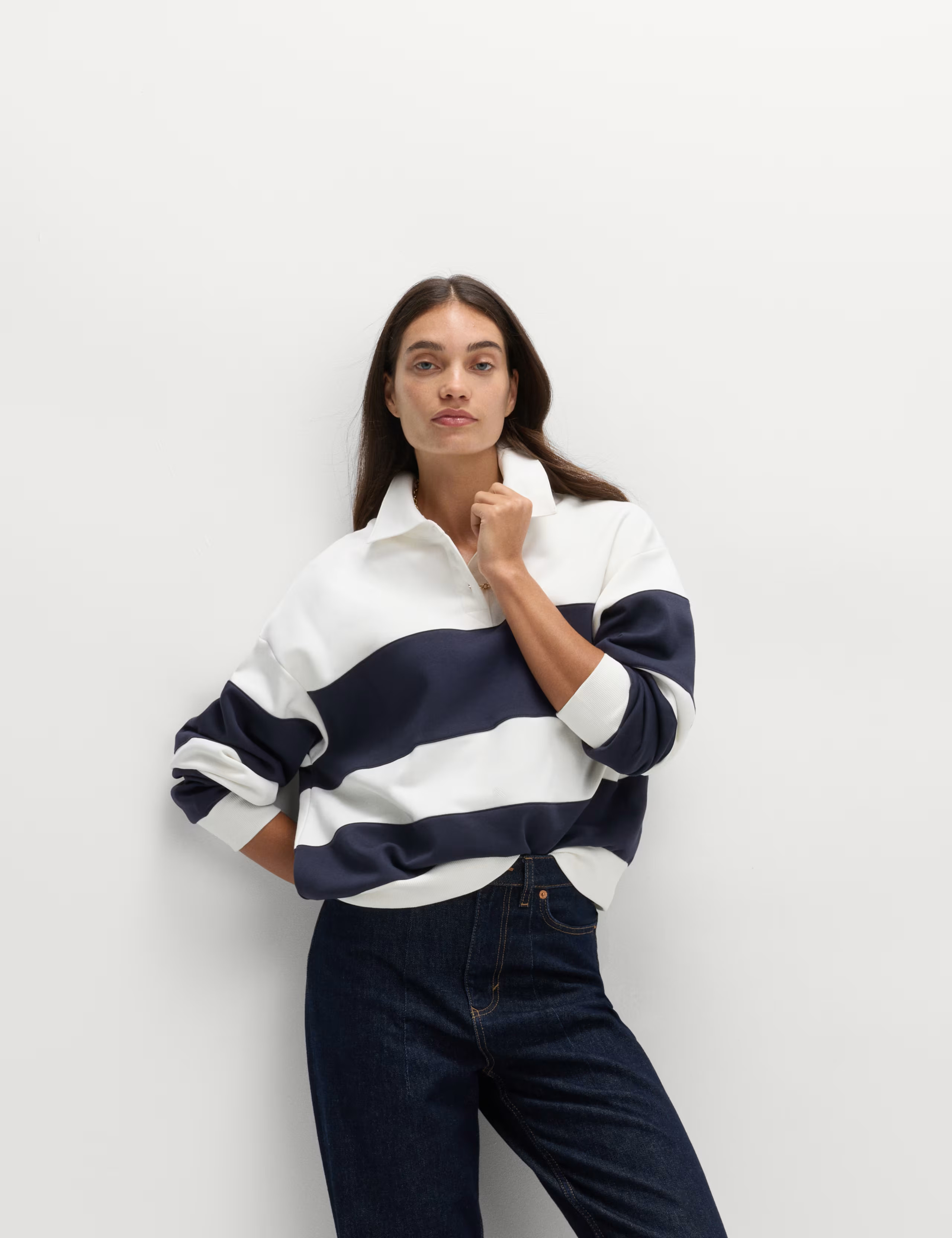 Cotton Rich Striped Rugby Sweatshirt | Marks & Spencer (UK)