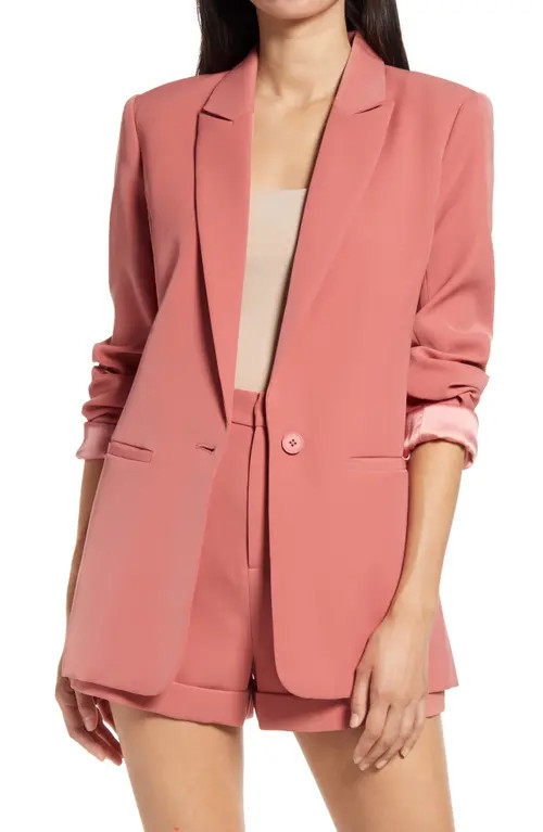 Endless Rose Tailored Single Button Blazer in Dusty Rose at Nordstrom, Size X-Small | Nordstrom