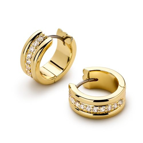 Ana Luisa Jewelry Asher Small Huggie Hoop Earrings for Women - 14K Gold Plated, Silver Rhodium Plated, Two Tone Styles - Hypoallergenic, Tarnish-Free - Stylish Gold Hoop Earrings - Gifts for Women | Amazon (US)