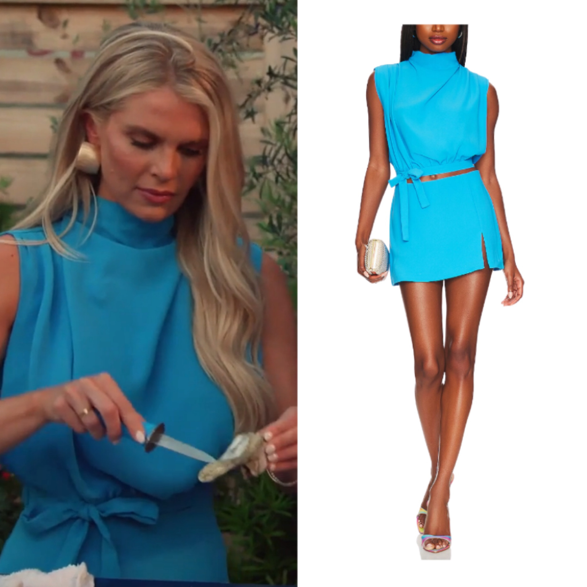 Madison LeCroy’s Turquoise Tie Top and Skirt 