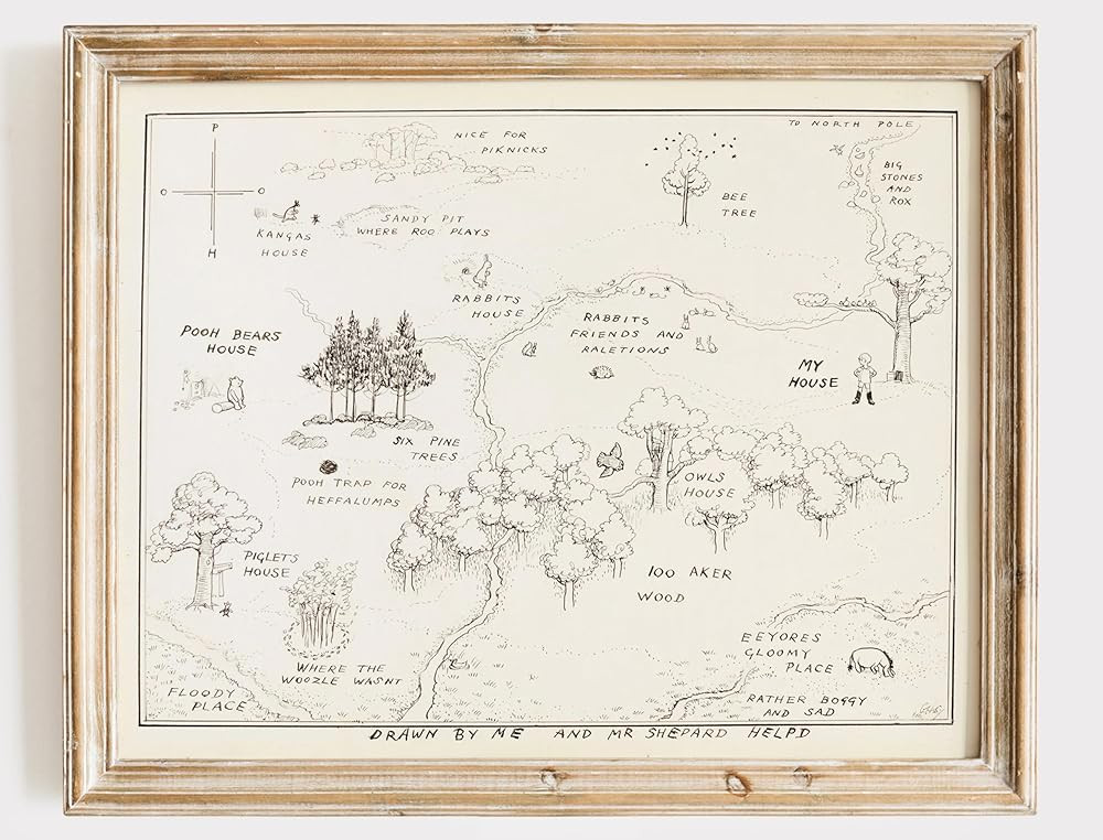 Winnie The Pooh Hundred Acre Wood Map - 11x14 Art Print (Unframed) | Neutral Nursery Decor | Kids... | Amazon (US)