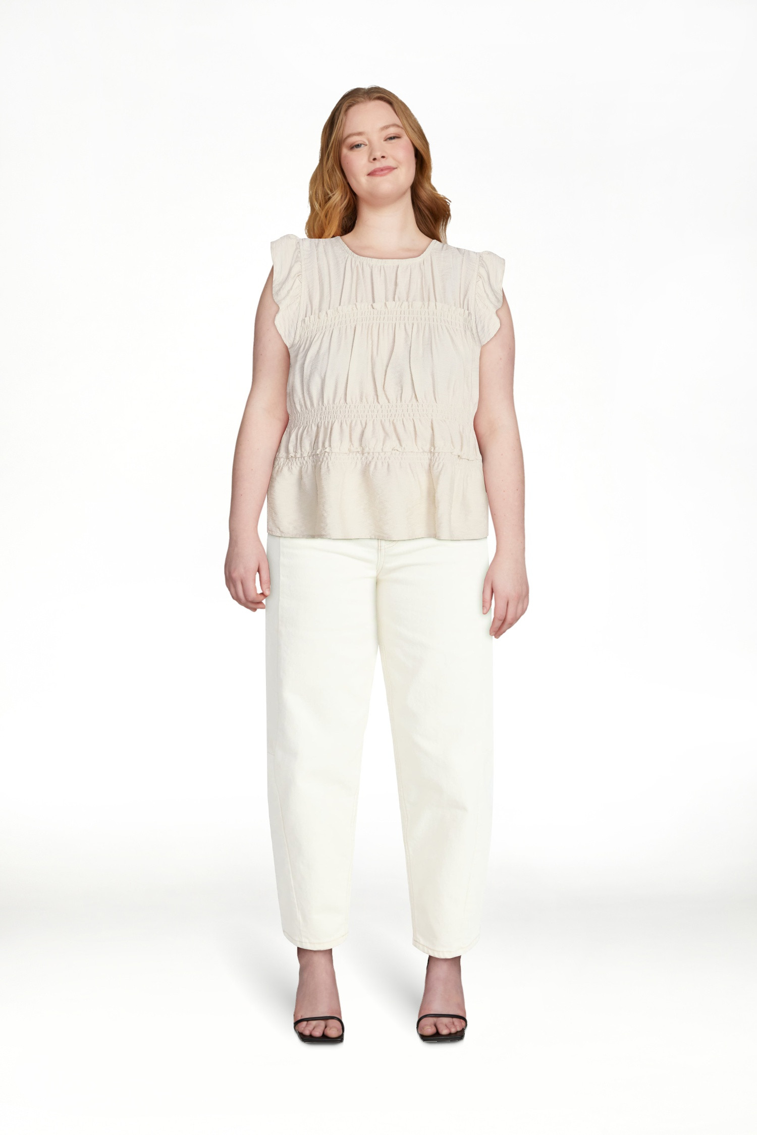 Time and Tru Women's Sleeveless Smocked Femme Top, Sizes XS-XXXL | Walmart (US)