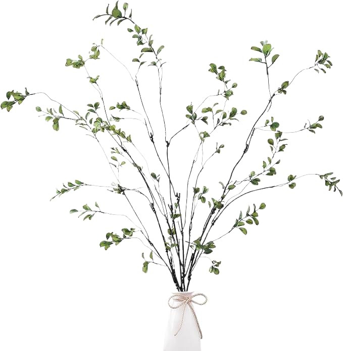 47.2'' 4Pcs Artificial Ficus Branches Greenery Stems Faux Leaf Spray Green Eucalyptus for Vase Fi... | Amazon (US)