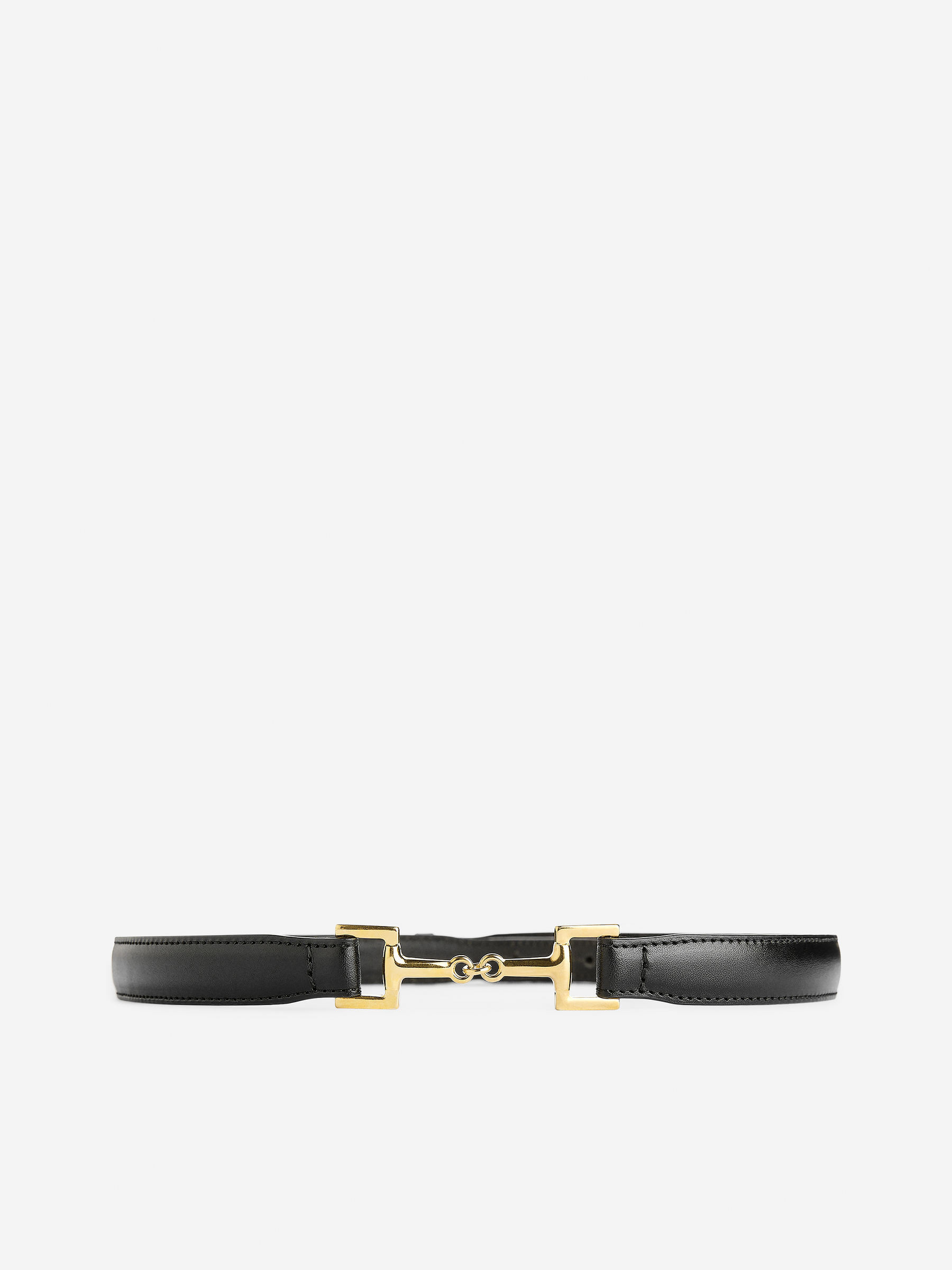 Horsebit Buckle Leather Belt – Black – Women – ARKET GB | Arket UK
