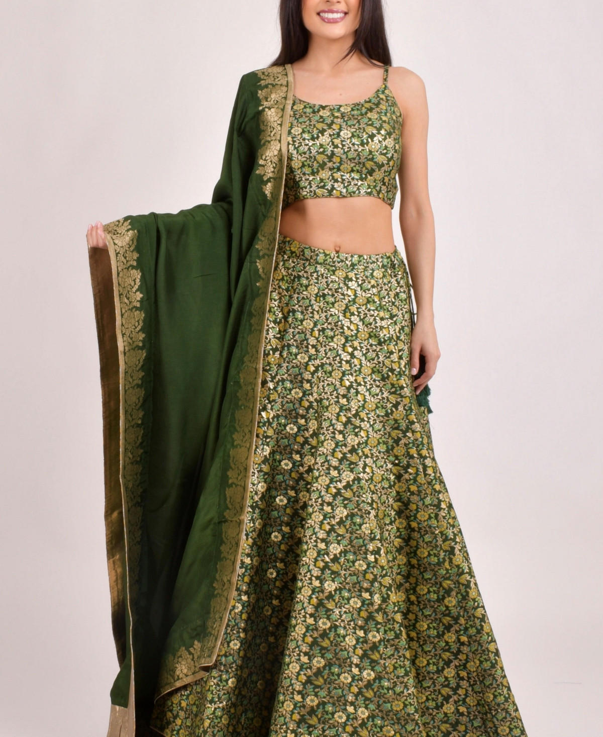 Raas Women's Rich Green Banarasi Lehenga Choli - Green | Macy's