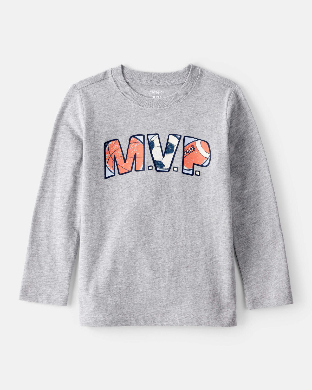 Toddler Boy MVP Long-Sleeve Graphic Tee - Grey | Carter's Inc
