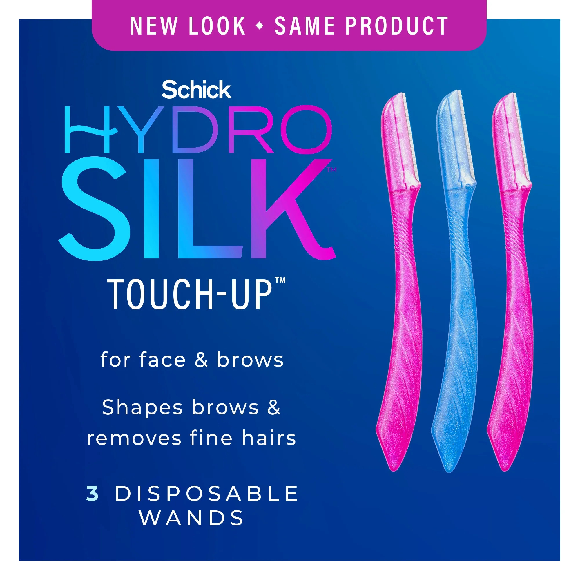 Schick Hydro Silk Touch-Up Manual Dermaplaning Razor with Precision Cover, 3 Ct, Women’s Face R... | Walmart (US)