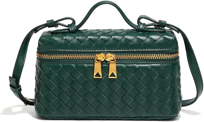 Trendy Woven Crossbody Purse Square Box Bags Women Shoulder Bag Cute Satchels Mini PU Leather Top... | Amazon (US)