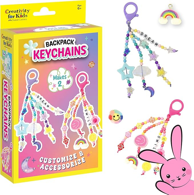 Creativity for Kids Backpack Keychains Mini Kit | Make 2 Trendy Keychains with Beads & Charms | D... | Amazon (US)