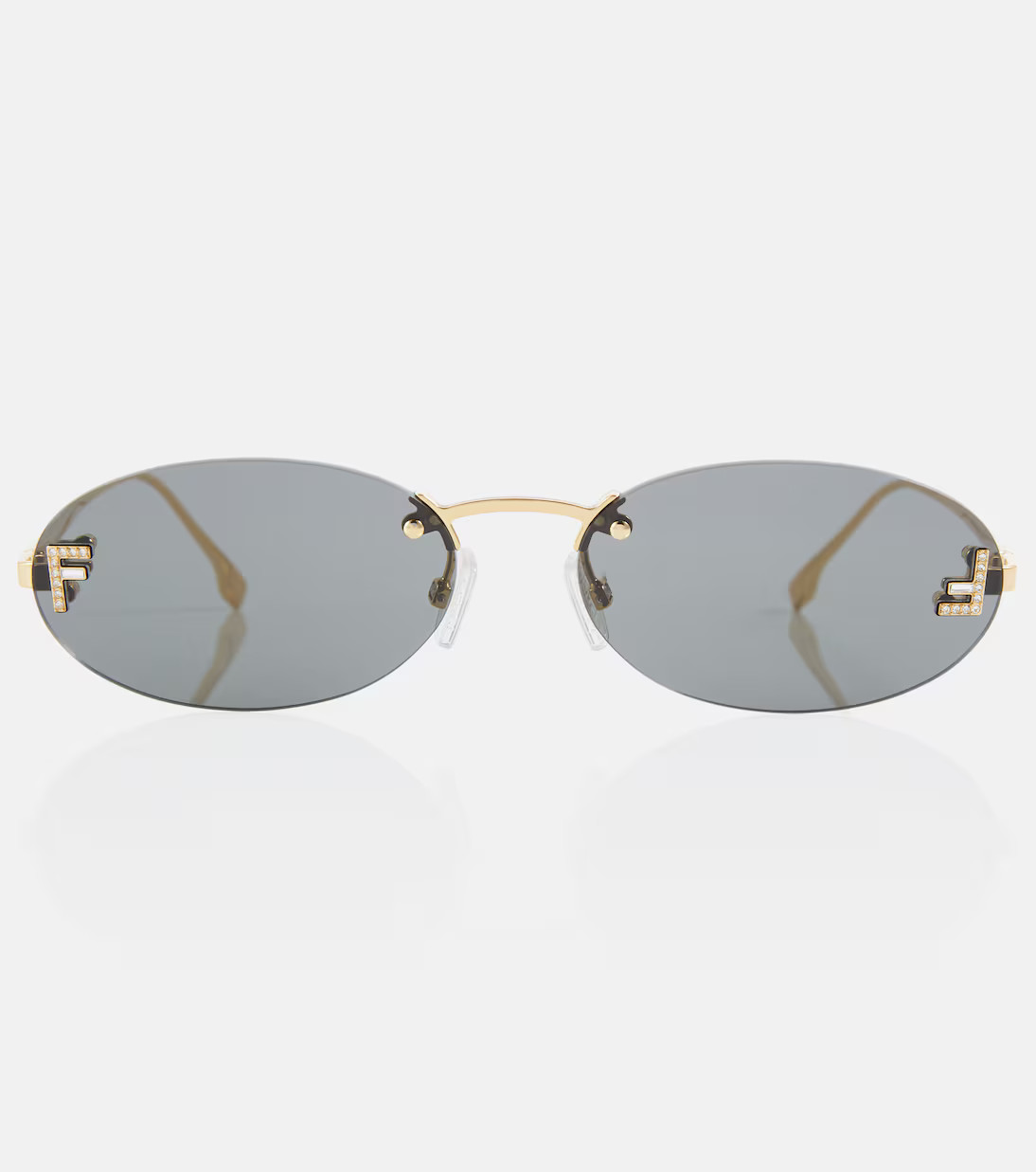 Fendi First embellished oval sunglasses | Mytheresa (UK)