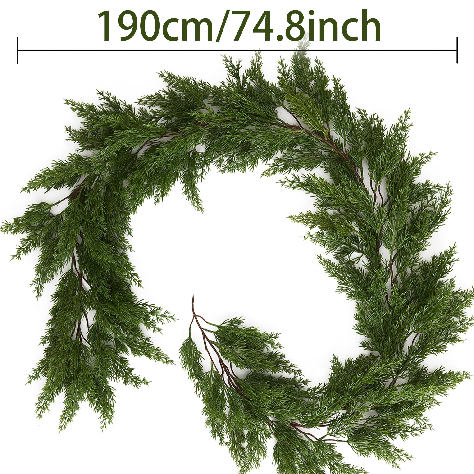 6FT PARTY JOY Seasonal Artificial Christmas Garland with Lights Pine Needle Cypress Garland for Holi | Amazon (US)