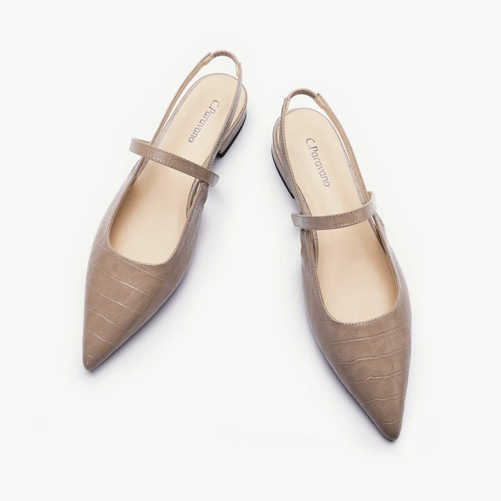 Sleek Pointed Toe Slingback Flats | C.Paravano | cparavano