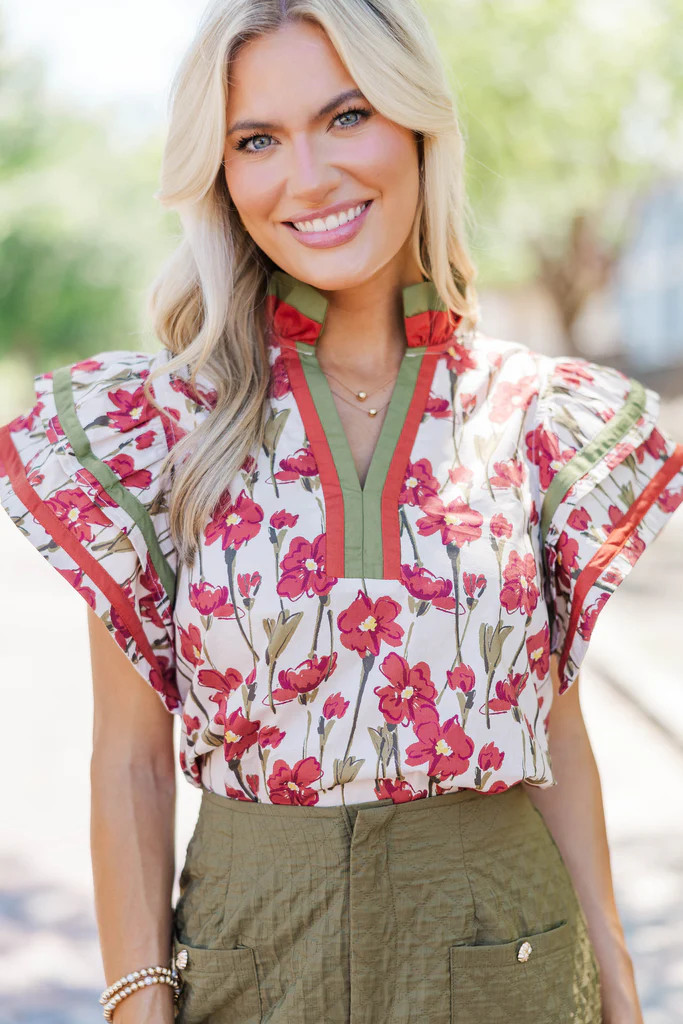 West Coast Rust Floral Blouse | The Mint Julep Boutique