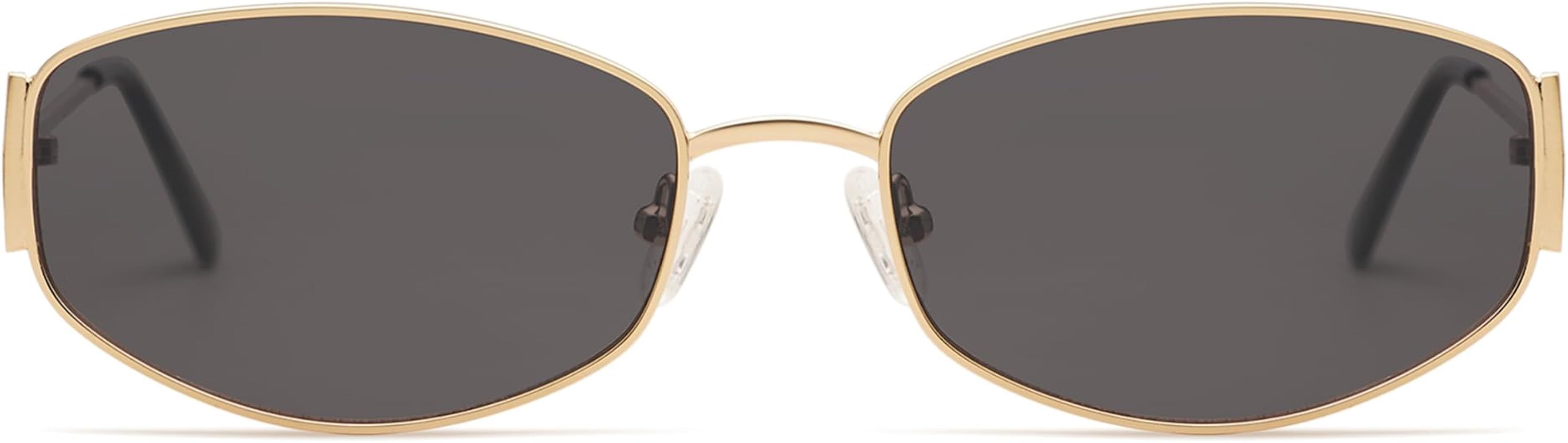 Appassal Retro Oval Sunglasses For Women Men Hexagonal Rectangle Metal Frame Sun Glasses AP3625 | Amazon (US)