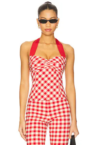 LPA Lizzie Top in Red Gingham Print from Revolve.com | Revolve Clothing (Global)