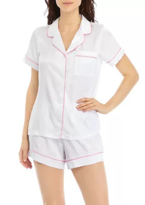 Crown & Ivy™ Women's Satin Jacquard Pajama Set | Belk