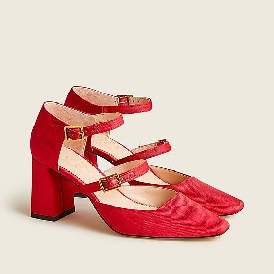 Marta double-strap pumps in moire silkItem BD329 
 
 
 
 
 There are no reviews for this product.... | J.Crew US